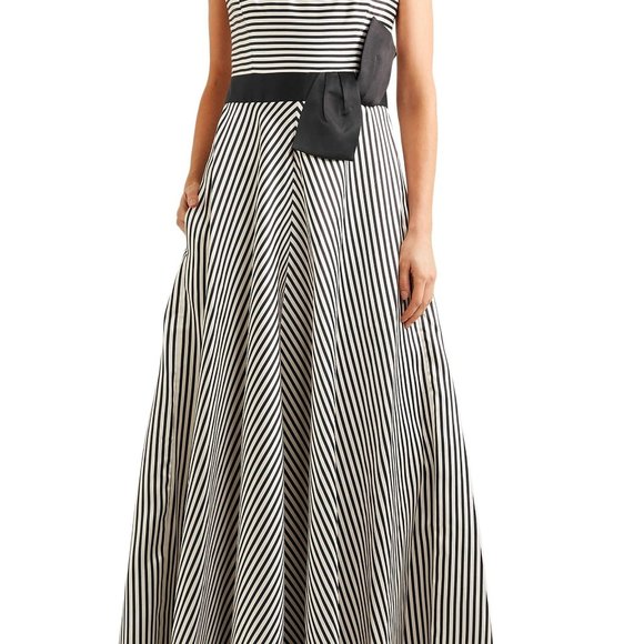 Halston | Strapless Striped Faille Gown - Picture 3 of 8